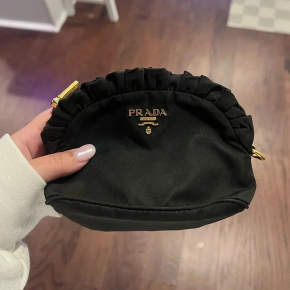 PRADA RUFFLE POUCH. IN EXCELLENT CONDITION. It’s so cute , just don’t need! - Picture 1 of 6